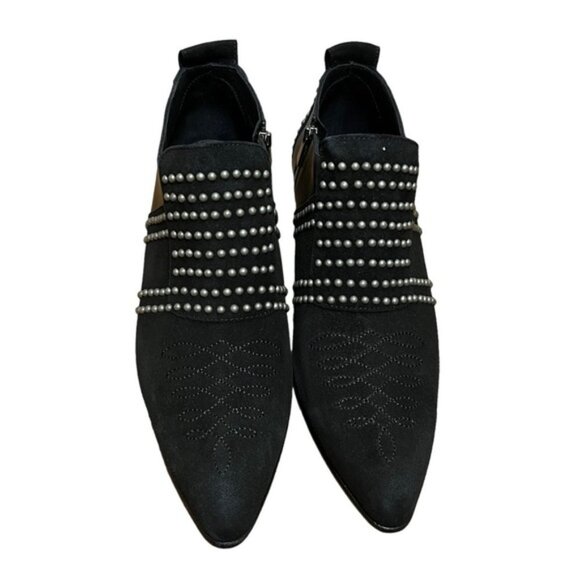 Anine Bing Low Charlie Suede Leather Studded Boot Women Size 37 - Picture 4 of 11